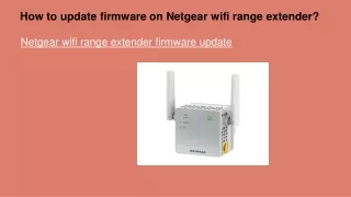 how to update firmware on netgear wifi range extend er