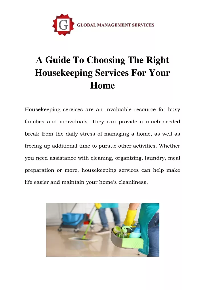 a guide to choosing the right housekeeping