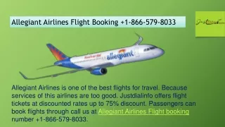 Allegiant Airlines Flight Booking Number  1-866-579-8033