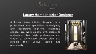 Luxury Home Interior Designer
