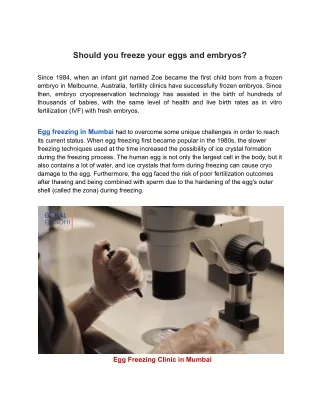 Should you freeze your eggs and embryos