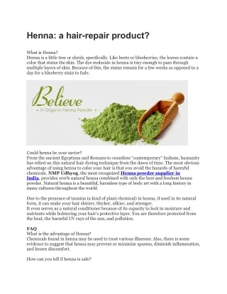 Henna- a hair-repair product