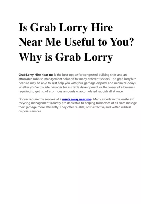 Is Grab Lorry Hire Near Me Useful to You