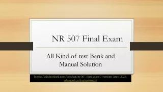 NR 507 Test Bank Final Exam