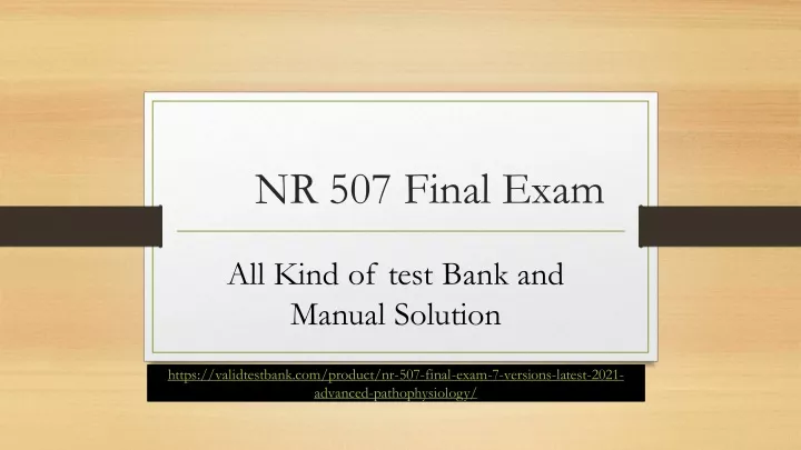 nr 507 final exam