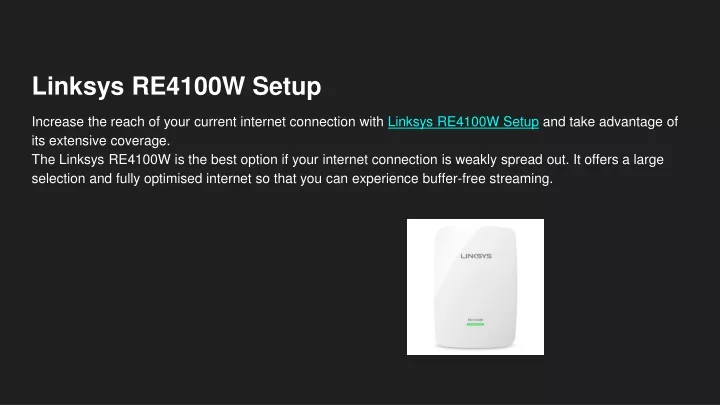 linksys re4100w setup