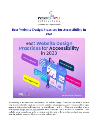 best website design practices for accessibility