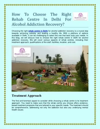 How To Choose The Right Rehab Centre In Delhi For Alcohol Addiction Recovery?
