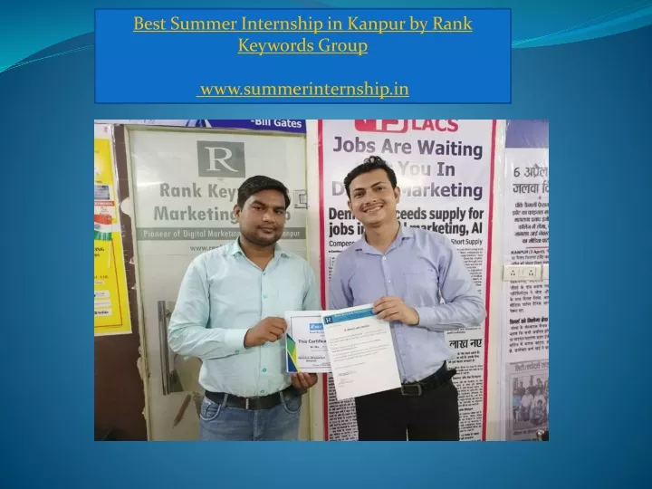 best summer internship in kanpur by rank keywords