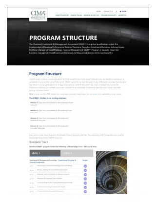 CIMA® Program Structure by CIMA Institute
