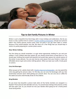 Tips to Get Family Pictures in Winter