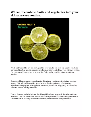 where to combine fruits and vegetables into your
