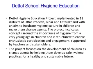 Dettol School Hygiene Education