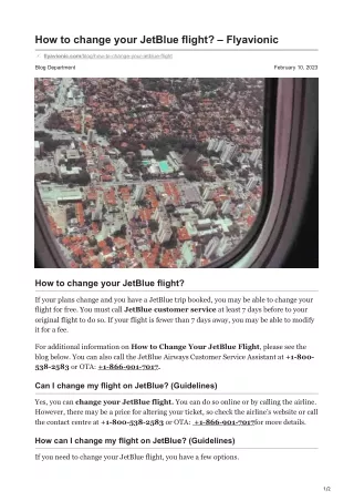 How to change your JetBlue flight?