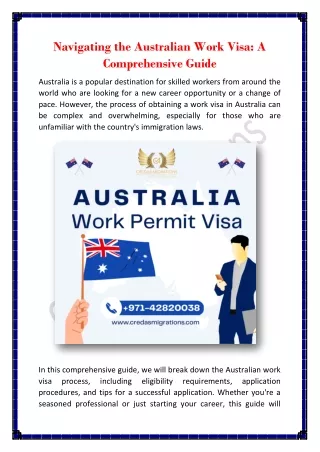 Navigating the Australian Work Visa A Comprehensive Guide_CredasMigrations