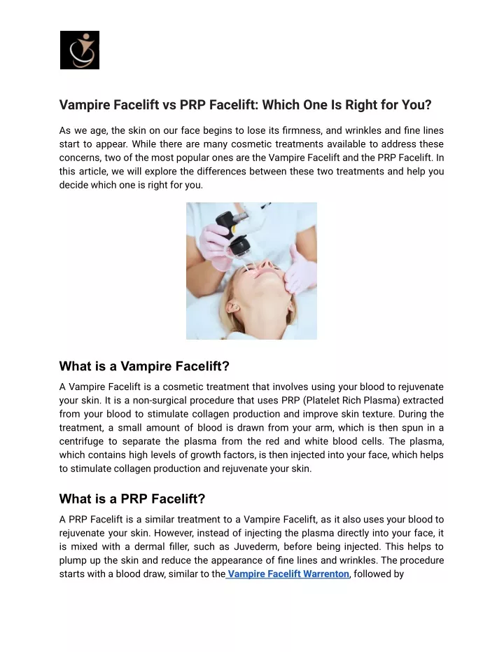 vampire facelift vs prp facelift which