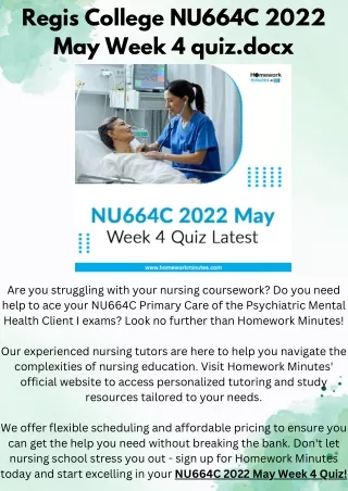Regis College NU664C 2022 May Week 4 quiz.docx