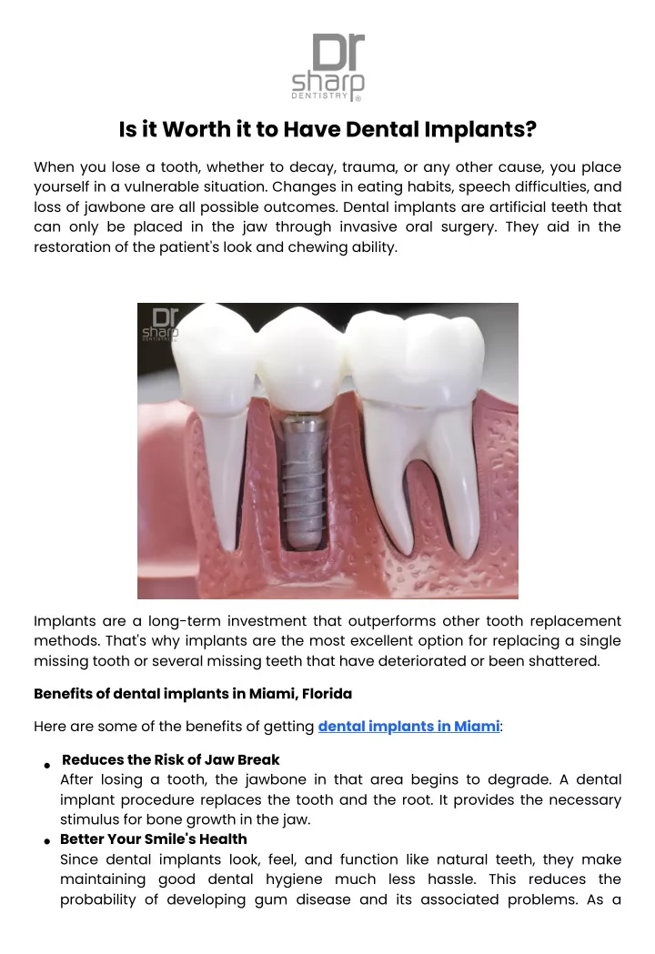 is it worth it to have dental implants