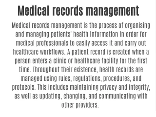 Medical records management system