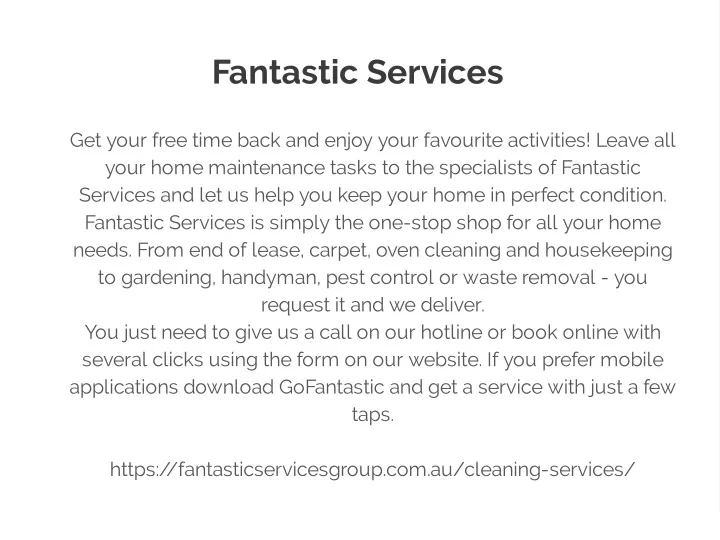 fantastic services