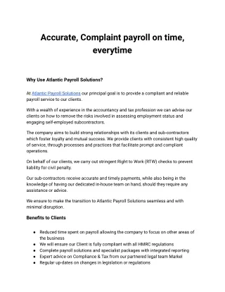 Accurate, Complaint payroll on time, everytime