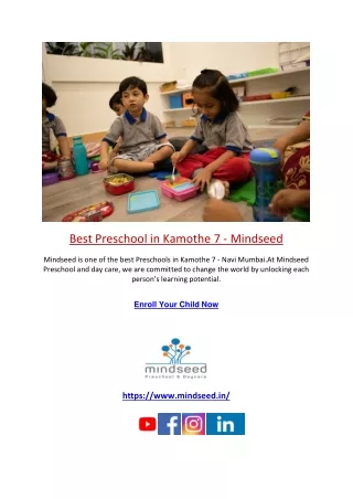 Best Preschool in Kamothe 7 - Mindseed