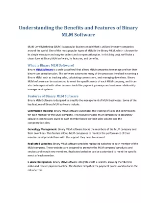Understanding the Benefits and Features of Binary MLM Software