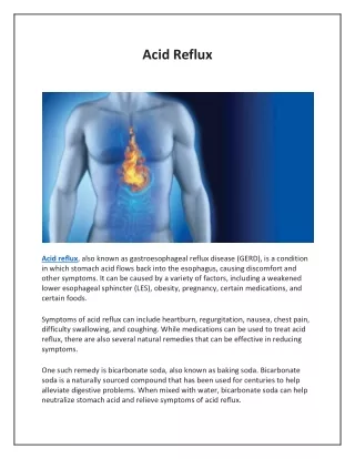 How Bicarb Soda Helps to Manage Acid Reflux