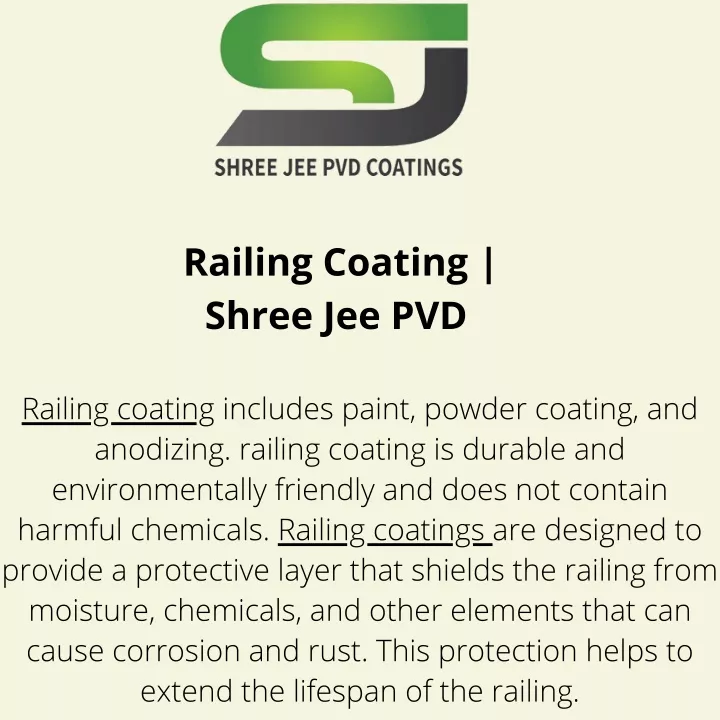 railing coating shree jee pvd