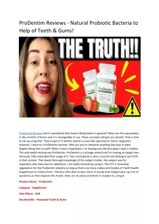 ProDentim Reviews - Better Work To Teeth & gums! Where It Buy Now?