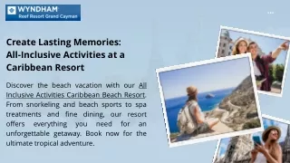 Create Lasting Memories All-Inclusive Activities at a Caribbean Resort
