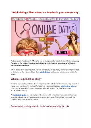Adult dating - Meet attractive females in your current city