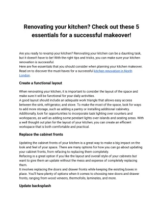 Renovating your kitchen_ Check out these 5 essentials for a successful makeover!
