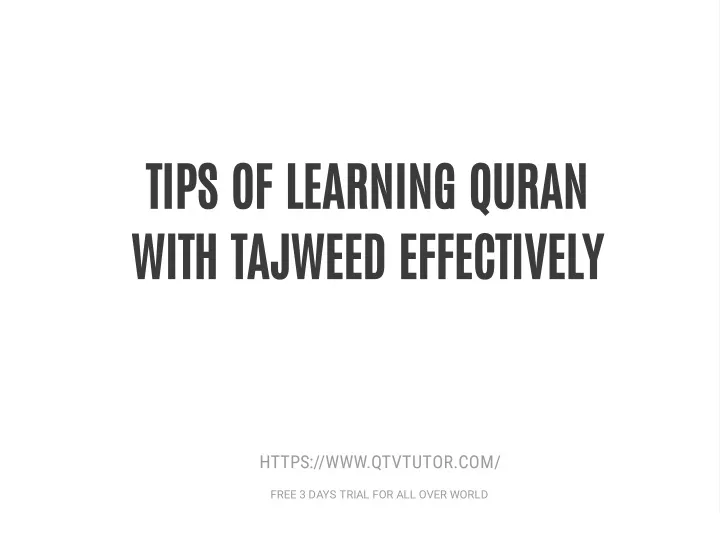 tips of learning quran with tajweed effectively