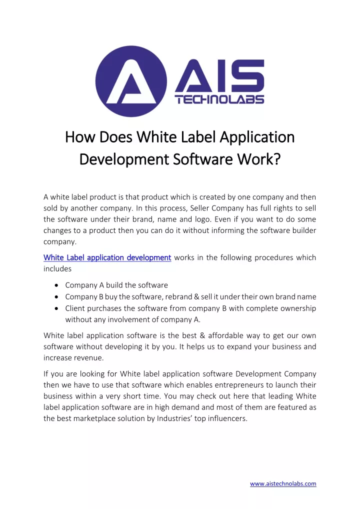 how how does white label application does white