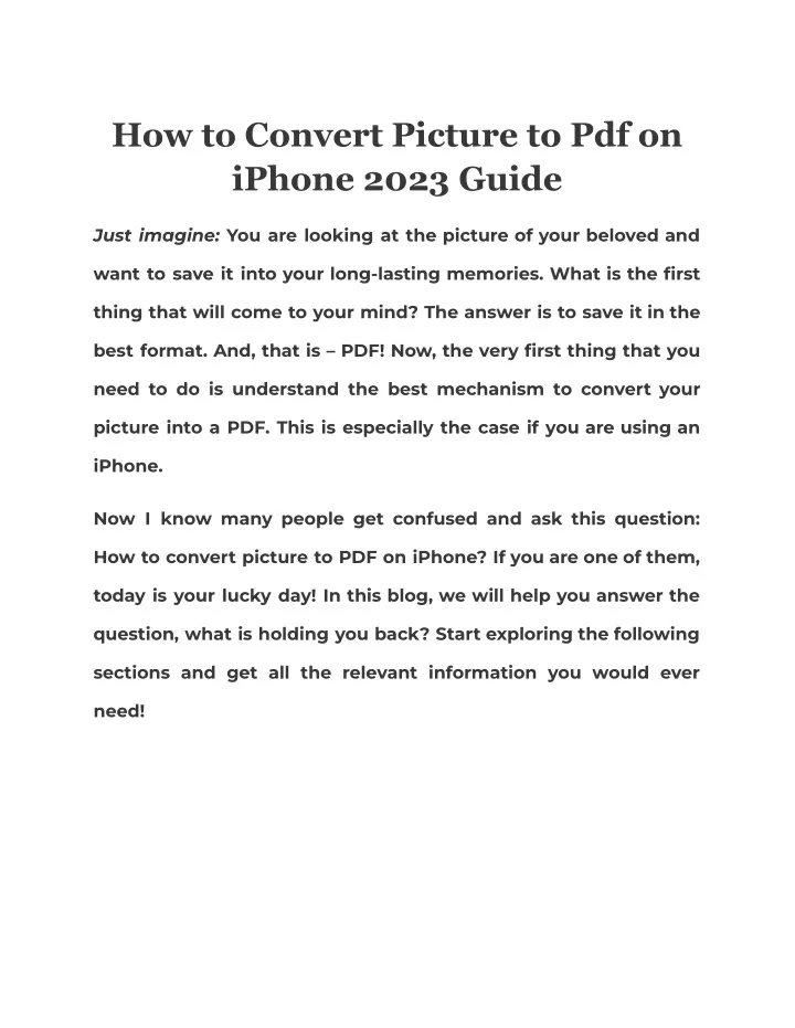 how to convert picture to pdf on iphone 2023 guide