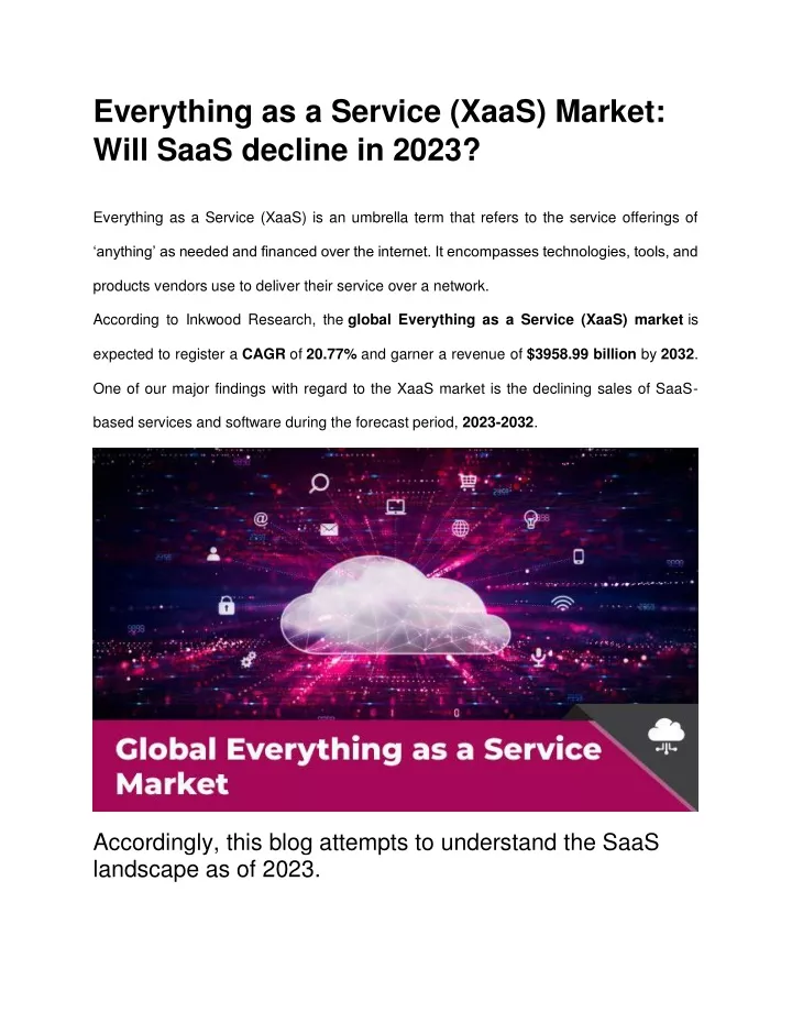 everything as a service xaas market will saas