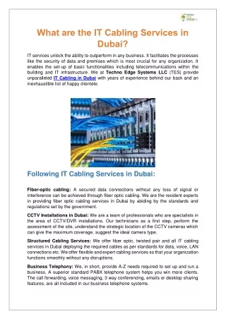 what are the it cabling services in dubai