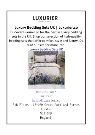 Luxury Bedding Sets Uk | Luxurier.co