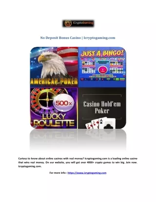 No Deposit Bonus Casino | Icryptogaming.com