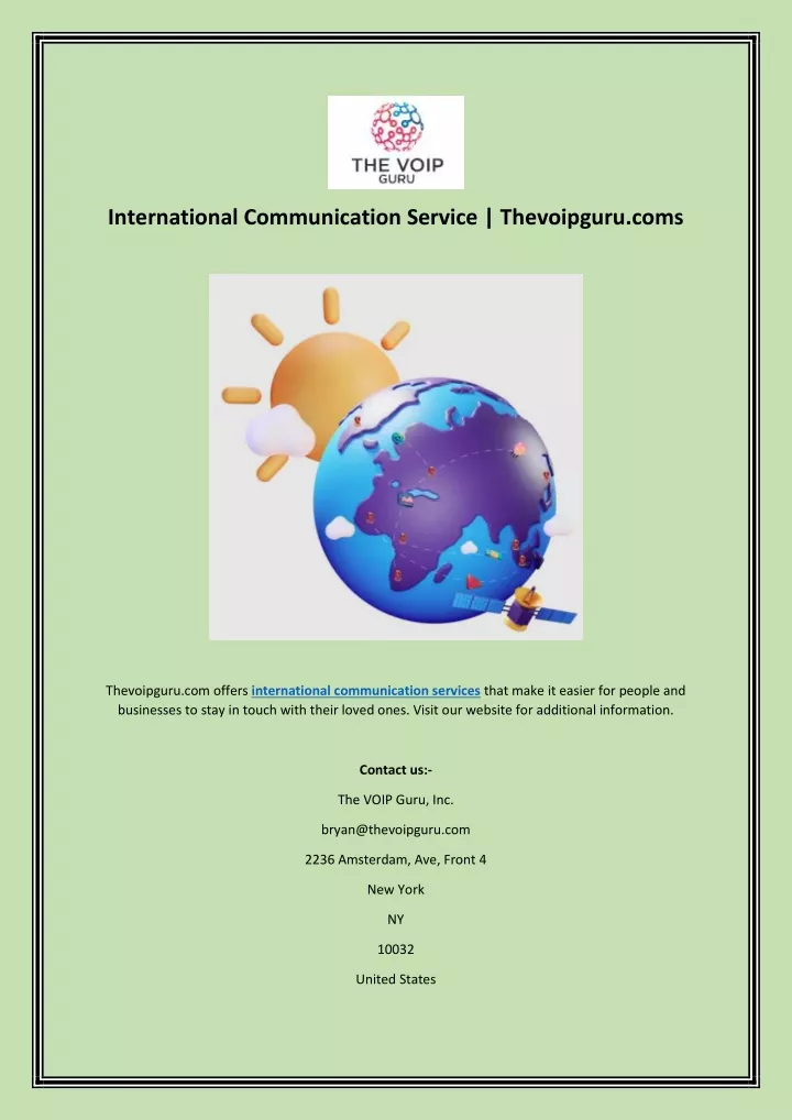 international communication service thevoipguru