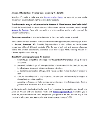 amazon a plus content detailed guide explaining