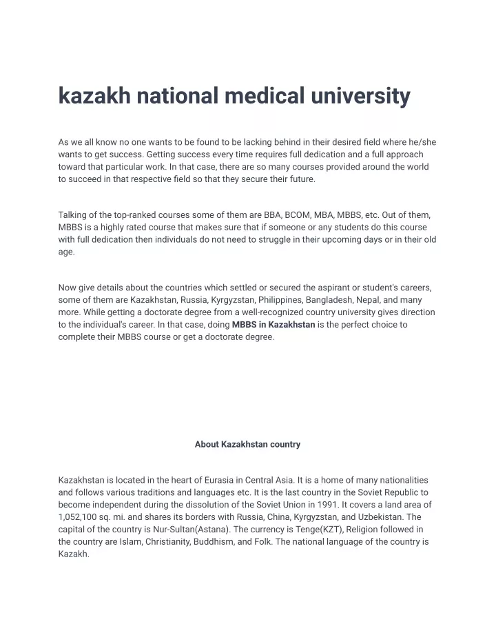 kazakh national medical university