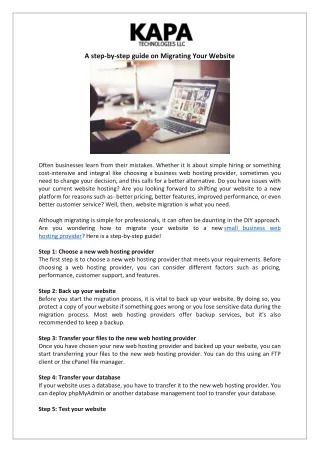 a step by step guide on migrating your website