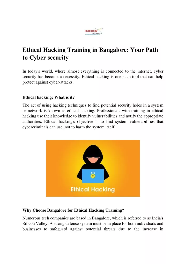 ethical hacking training in bangalore your path