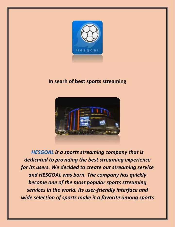 in searh of best sports streaming