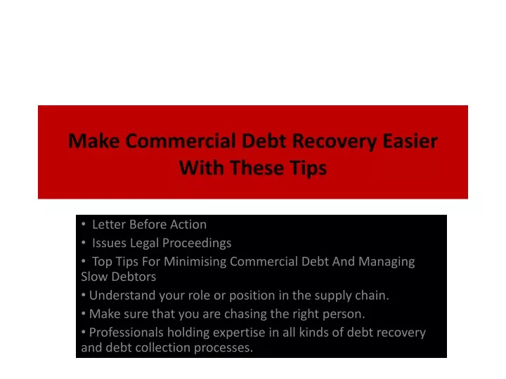 make commercial debt recovery easier with these tips