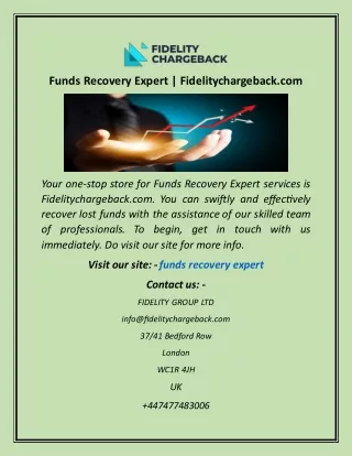 Funds Recovery Expert Fidelitychargeback com