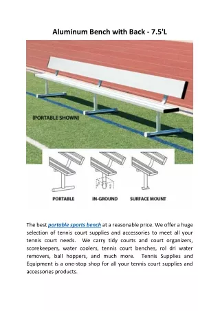 aluminum bench with back 7 5 l