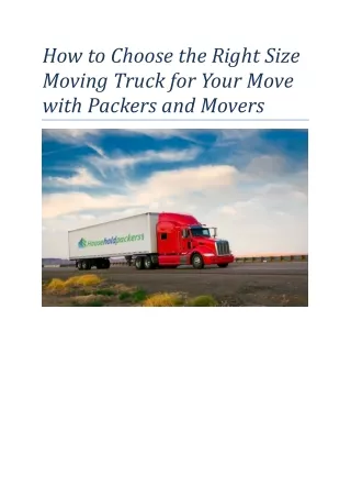 how to choose the right size moving truck
